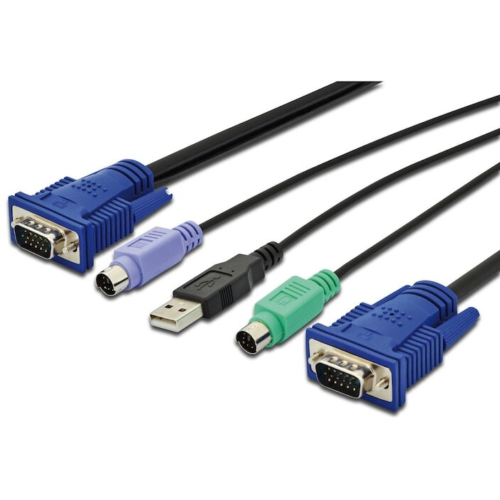 Set de cabluri, Digitus, VGA, mouse PS/2, tastatura PS/2, USB, Multicolor