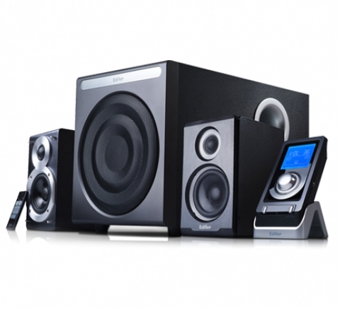 BOXE 2.1 EDIFIER, RMS: 145W (35Wx2 + 75W), black, telecomanda wireless cu display 2'' LCD 'S530D'  (include timbru verde 1 leu)