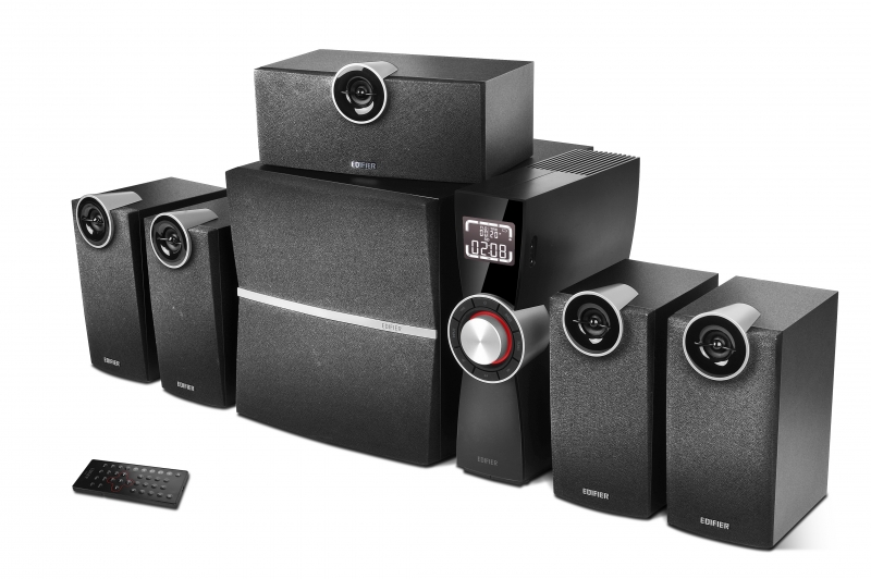 BOXE 5.1 EDIFIER, RMS:  80W (8Wx4 + 10W + 38W), port USB, SD card slot, MP3 Player, FM, Optical Digital In, black 'C6XD' (include timbru verde 1 leu)