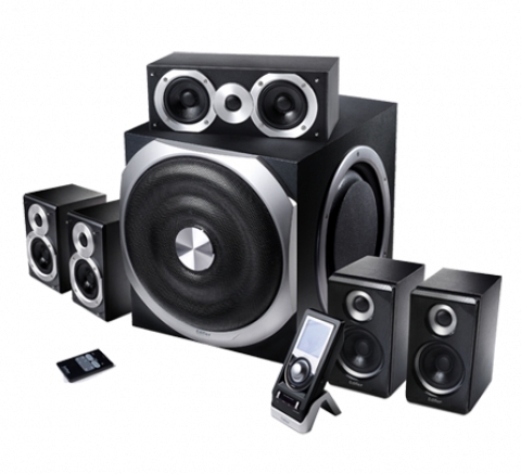 BOXE 5.1 EDIFIER, RMS: 540W (60Wx5 + 240W), telecomanda wireless cu display 2'' LCD, black 'S550 Encore' , BOXS550 (include timbru verde 1 leu)