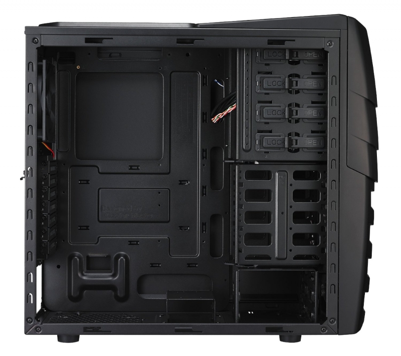 CARCASA CM STORM Enforcer, window version, mid-tower, ATX, 1* 200mm red LED fan &amp; 1* 120mm (inclus), I/O panel, front panel door, black 'SGC-1000-KWN1'
