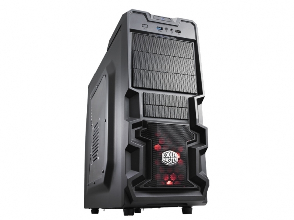 CARCASA COOLER MASTER  K380, window version, mid-tower, ATX, 1* 120mm red LED fan (inclus), I/O panel, black 'RC-K380-KWN1'