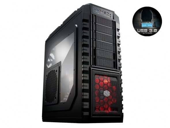 CARCASA COOLER MASTER HAF. X, mid-tower, ATX, 1* 230mm &amp; 2* 200mm &amp; 1* 140mm fan (inclus), I/O panel, black 'RC-942-KKN1'