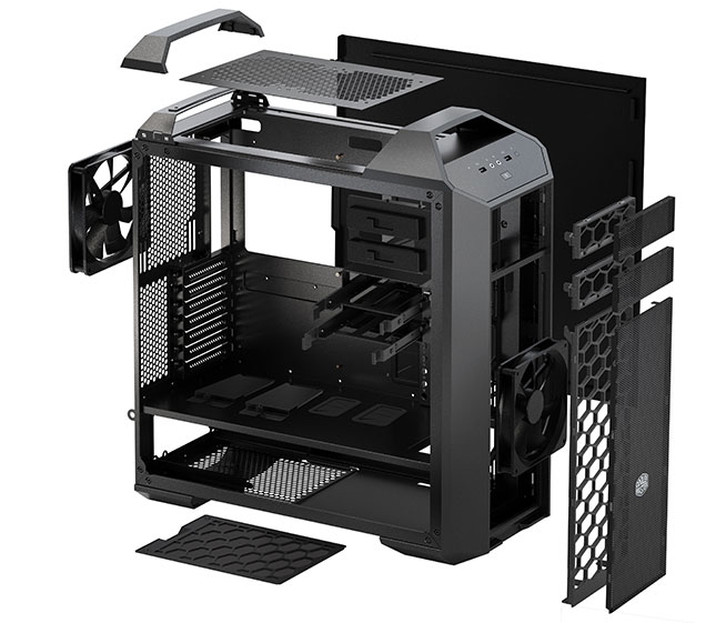 CARCASA COOLER MASTER. MasterCase 5, mid-tower, ATX, 2* 140mm fan (inclus), I/O panel, black 'MCX-0005-KKN00'