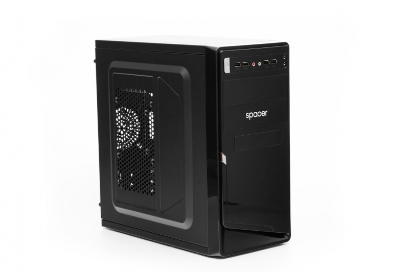 CARCASA Spacer   Moon cu sursa 450W, ATX Mini-Tower, Front USB+Audio, (Black), 'SPC-MOON'