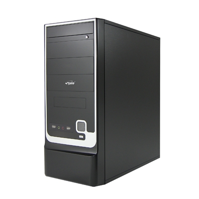 CARCASA SPIRE ATX, front USB &amp; audio, suport 2x 80mm fan, black, sursa 420W 'SPD305B-420W-E1'