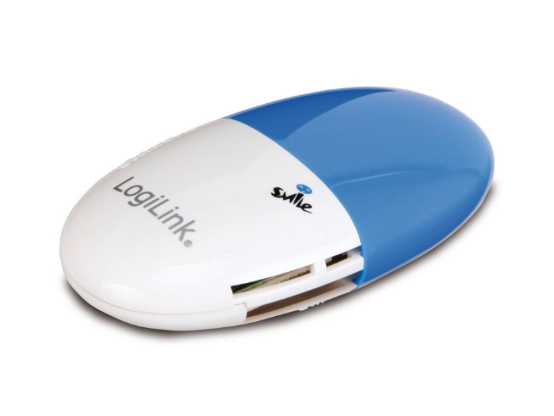 Card Reader USB 2.0, all-in-one, Logilink Smile, blue, 'CR0028'