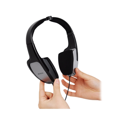 Casti A4TECH  Design pliabil, microfon + control volum pe fir, 'HS-105'