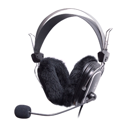 Casti cu microfon A4TECH (HS-60) Comfortfit, profesionale cu fir de 2m, frecventa 20Hz - 20kHz, sensibilitate 97dB, cu jack de 3.5mm si pernute de protectie, culoare: negru