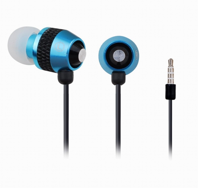 Casti  interne cu microfon - metal, blue, GEMBIRD 'MHS-EP-002'
