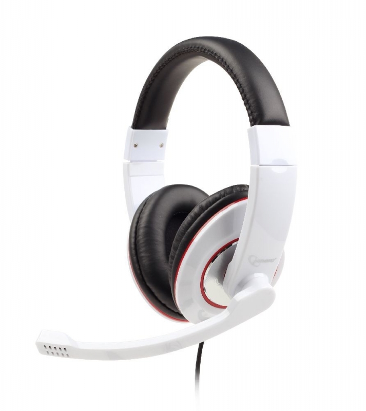 Casti cu microfon - dimensiune mare, GEMBIRD 'MHS-001-GW', white