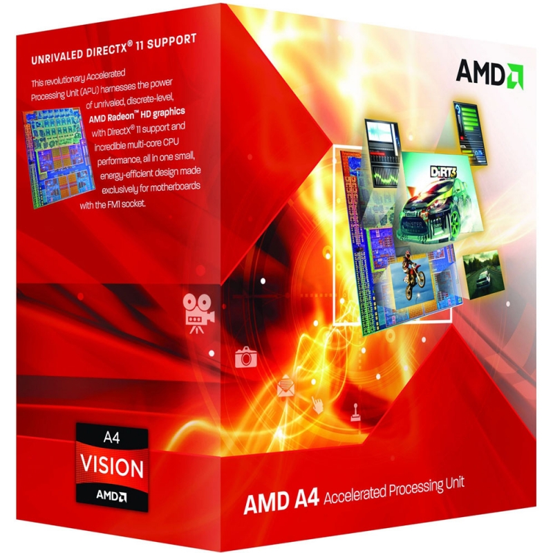CPU AMD skt FM2 A4  X2 4000 3.00/3.20GHz, 1MB cache,  65W, BOX 'AD4000OKHLBOX'