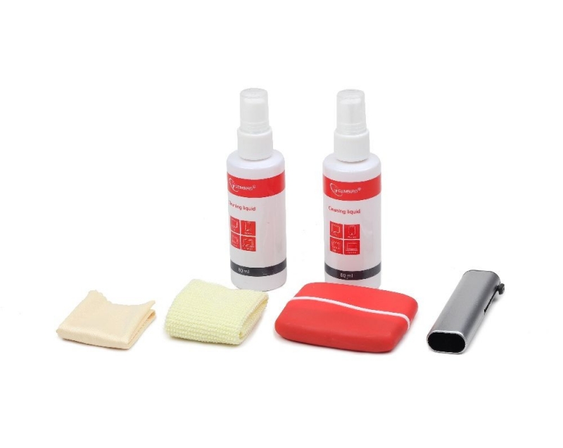 Kit curatare LCD 6-in-1 - 2 solutii curatare, 2 pensule, 2 servetel microfibra, Gembird 'CK-LCD-003'