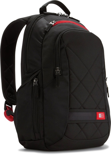 Rucsac laptop 14.1' Case Logic, buzunar frontal, 2 buzunare laterale, poliester, black 'DLBP114K'