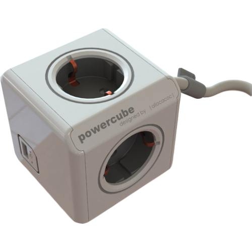 Prelungitor in forma de cub 4 cai + 1 USB,Allocacoc
