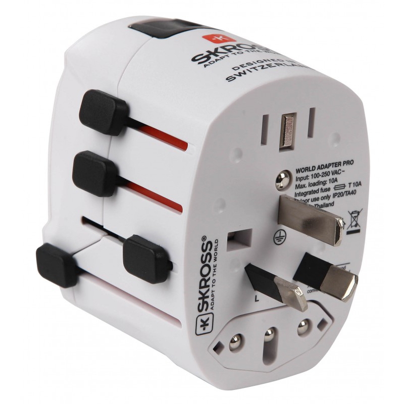 Adaptor priza universal 3P Skross, intrare 2 poli, iesire 3 poli 'ADAPT-PLUG-UNIV/3P-SKRS'