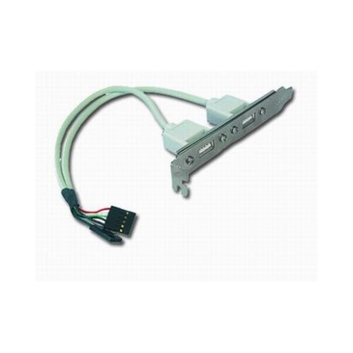 Cablu de date intern, conectori 2x USB, pe suport metalic, adaptor, bulk, GEMBIRD (CCUSBRECEPTACLE)