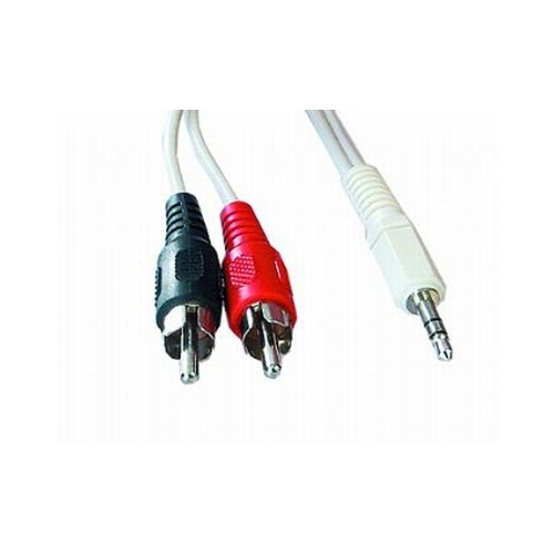 Cablu Audio stereo, conectori jack de 3.5mm la RCA, lungime cablu: 10m, bulk, Alb, GEMBIRD (CCA-458-10M)
