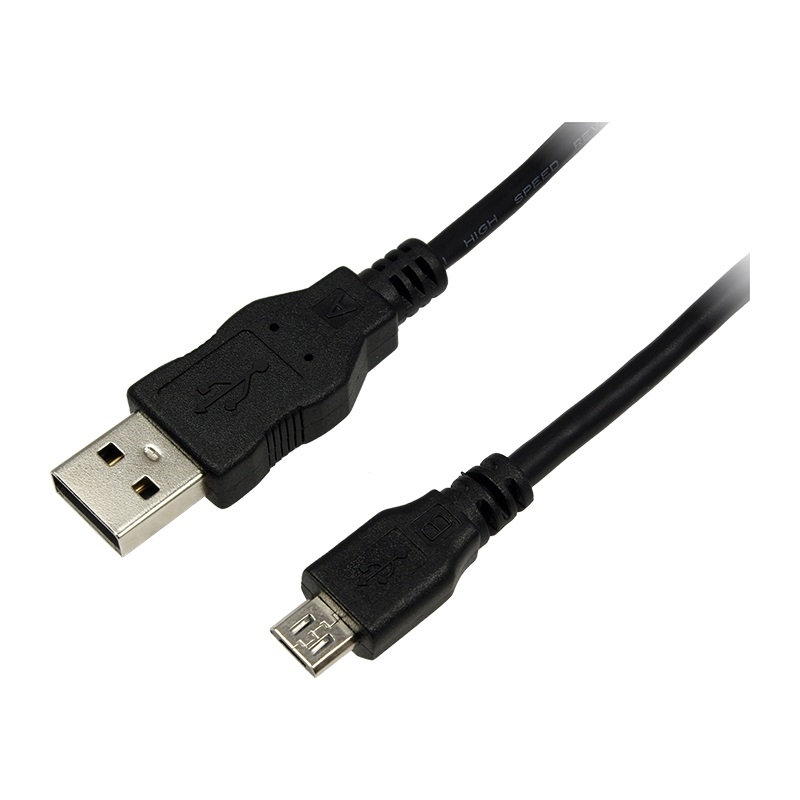 Cablu USB 2.0, A(T) - Micro B(T), black, 0.3m, Logilink (CU0059)