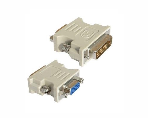 Adaptor video DVI-A tata la S-VGA mama, fixare cu suruburi, carcasa solida din plastic, bulk, Alb, GEMBIRD (A-DVI-VGA)