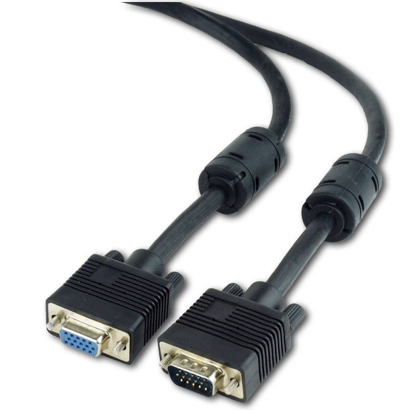 Cablu de date monitor, conectori HD15 tata la HD15 mama, dublu ecranat, lungime cablu: 1.8m, prelungitor, bulk, Negru, GEMBIRD (CC-PPVGAX-6B)