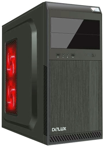 CARCASA Delux, cu sursa 450W, ATX Mid-Tower, Front USB+Audio, black (DC610) title=CARCASA Delux, cu sursa 450W, ATX Mid-Tower, Front USB+Audio, black (DC610)
