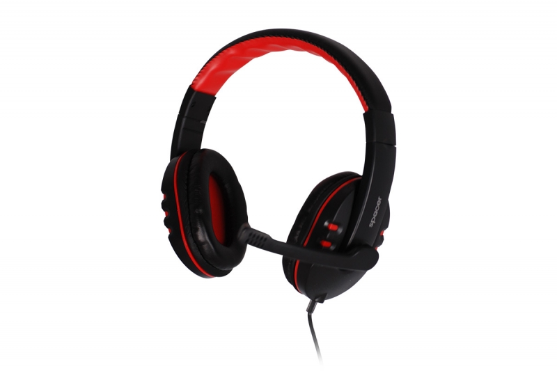 Casti cu microfon SPACER SPK-203, black-red