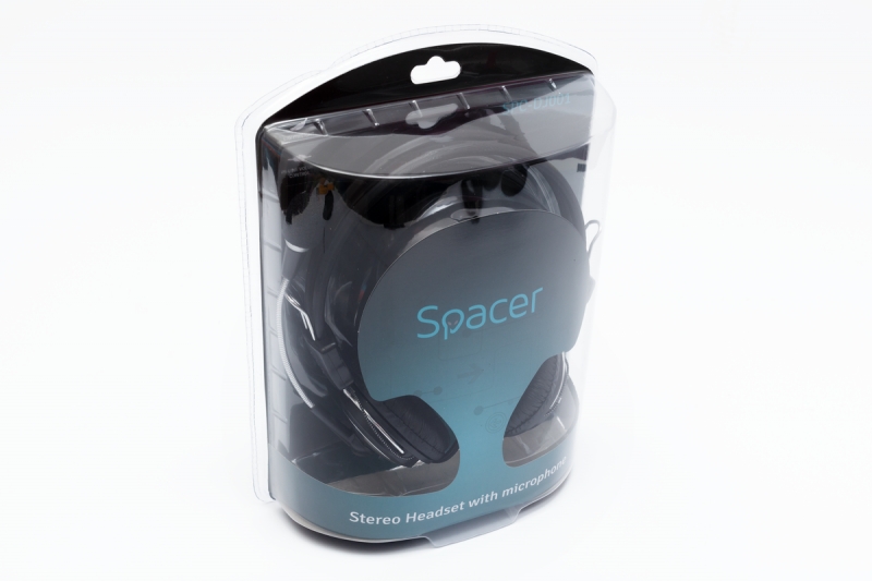 Casti SPACER cu microfon., stereo, jack 3.5mm, DJ, black (SPC-DJ001)