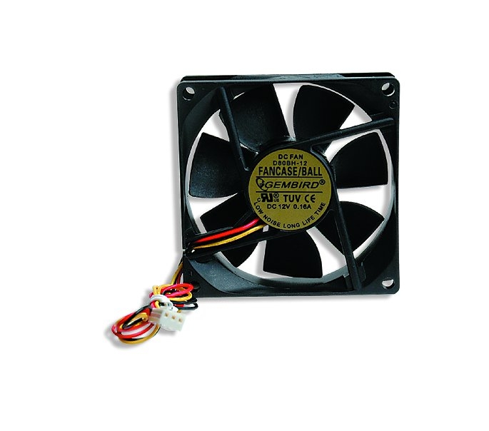 Ventilator carcasa GEMBIRD (FANCASE/BALL), universal de 80mm, Ball Bearing, Negru