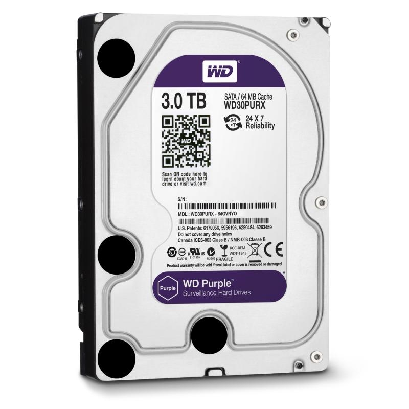 HDD WD Purple 3TB 64MB SATA3 (WD30PURX)