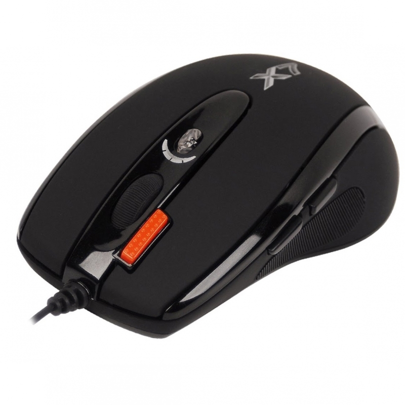 Mouse optic USB A4TECH X7 Oscar Black (X-718BK), wired cu 7 butoane si 1 rotita scroll, rezolutie ajustabila peste 2000dpi