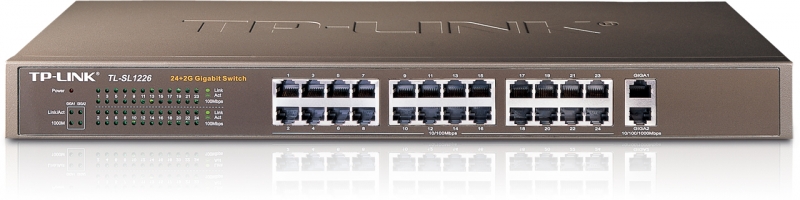 Switch 24 porturi 10/100 TP-LINK TL-SL1226, carcasa metalica, rack 19' 1U - doua porturi 10/100/1000
