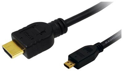 CABLU  HDMI 19pin A(T) - microHDMI 19pin D(T), 3m, black, Logilink (CH0033)