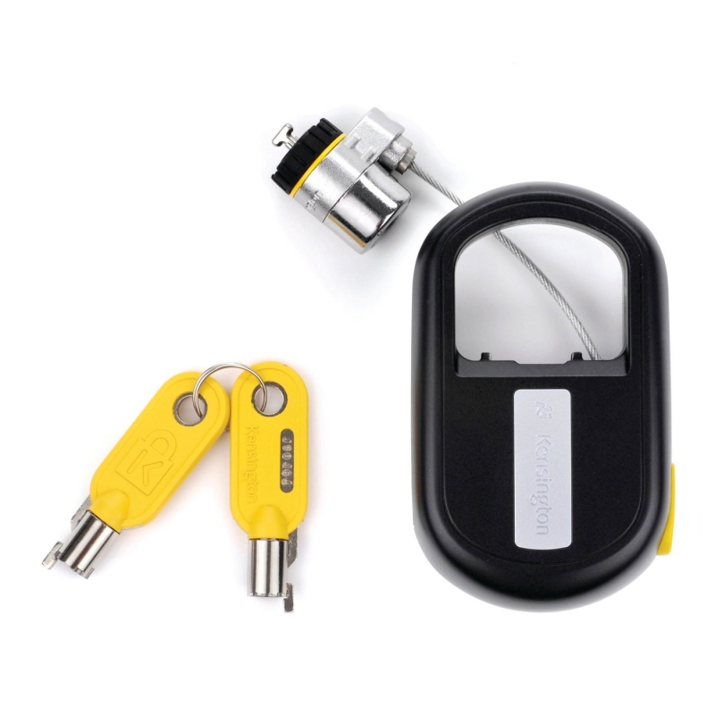Cablu securitate notebook Kensington MicroSaver, otel, retractabil, 1.20m lungime, 5.3mm grosime, tehnologie avertizare furt, doua chei (K64538EU)