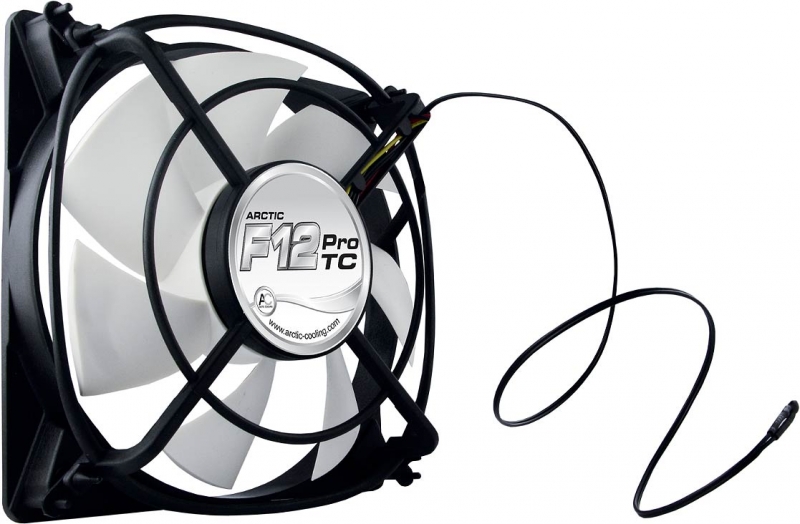FAN FOR CASE ARCTIC. 'F12 Pro TC' 120x120x25 mm, senzor temperatura, low noise FD bearing (AFACO-12PT0-GBA01)