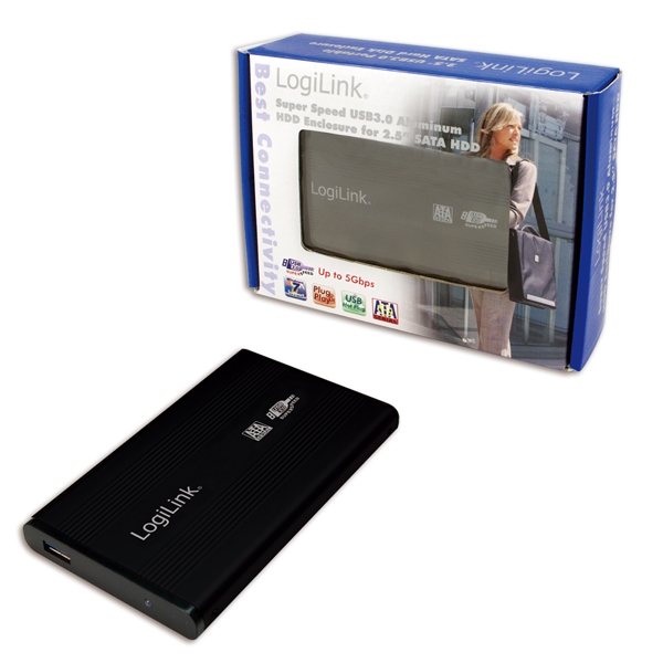 HDD Enclosure 2.5' SATA Logilink USB 3.0, aluminiu, Black (UA0106)
