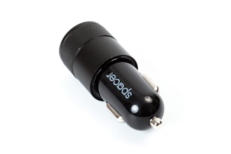 ALIMENTATOR AUTO USB SPACER, 2 porturi, pt. bricheta auto (SPCC-02)