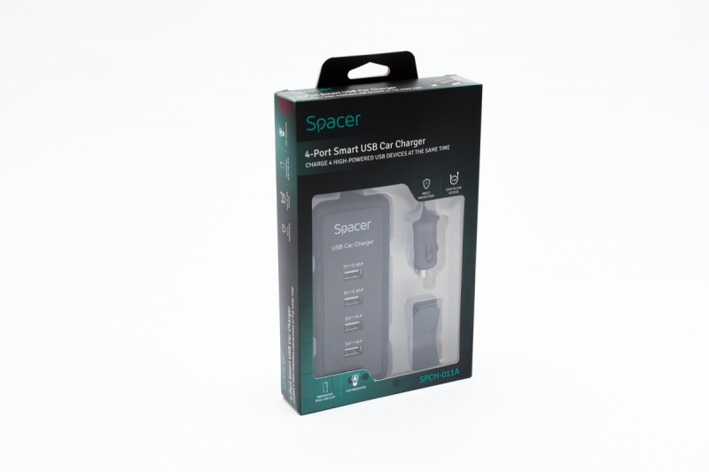 Incarcator USB 4 port Smart car charger Spacer (SPCH-011A)