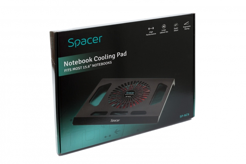 Stand notebook 15.6' - plastic, fan 18mm, Spacer (SP-NC9)