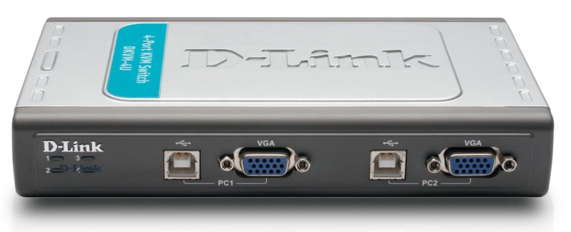 Switch KVM 4 porturi, USB, 2 seturi cabluri incluse, D-Link (DKVM-4U)
