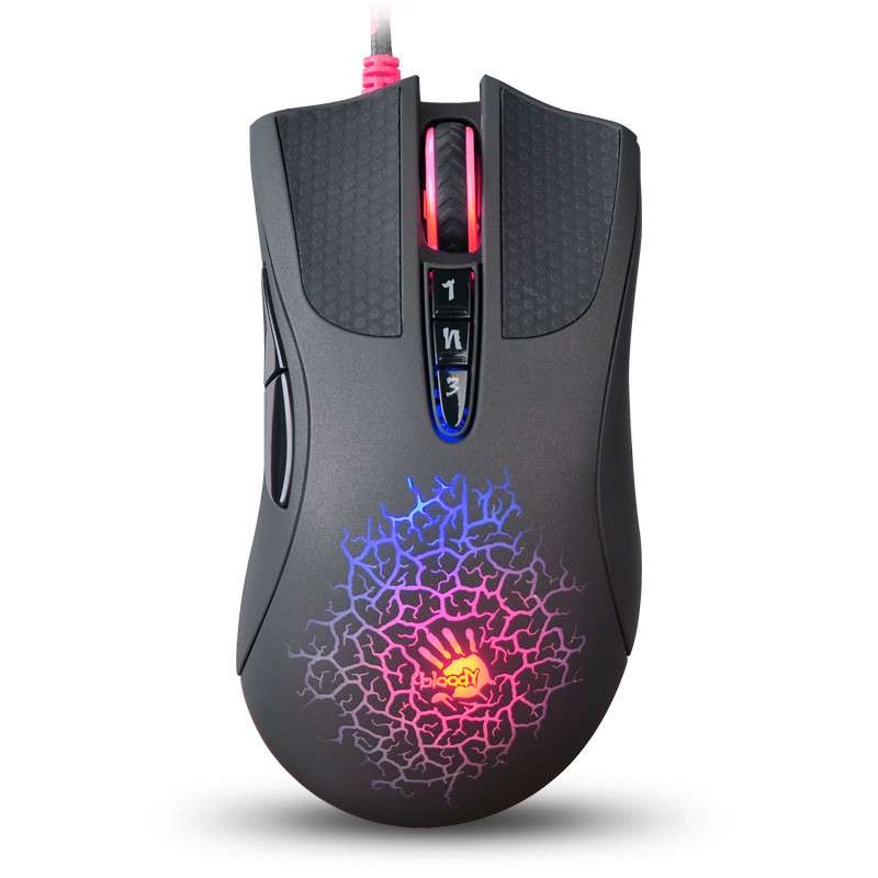 Bloody Infrared-Micro-Switch Blazing Gaming Mouse, Black-- non activated with metal feet (A90) title=Bloody Infrared-Micro-Switch Blazing Gaming Mouse, Black-- non activated with metal feet (A90)