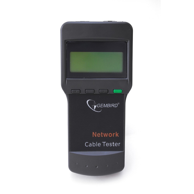 Tester digital cablu de retea, display LCD 4 x 16 caractere; cabluri suportate: STP/UTP twin twisted cat.5E si 6E, coaxial si telefon, masoara si lungimea cablului, autonomie 50h, Negru, GEMBIRD (NCT-3)