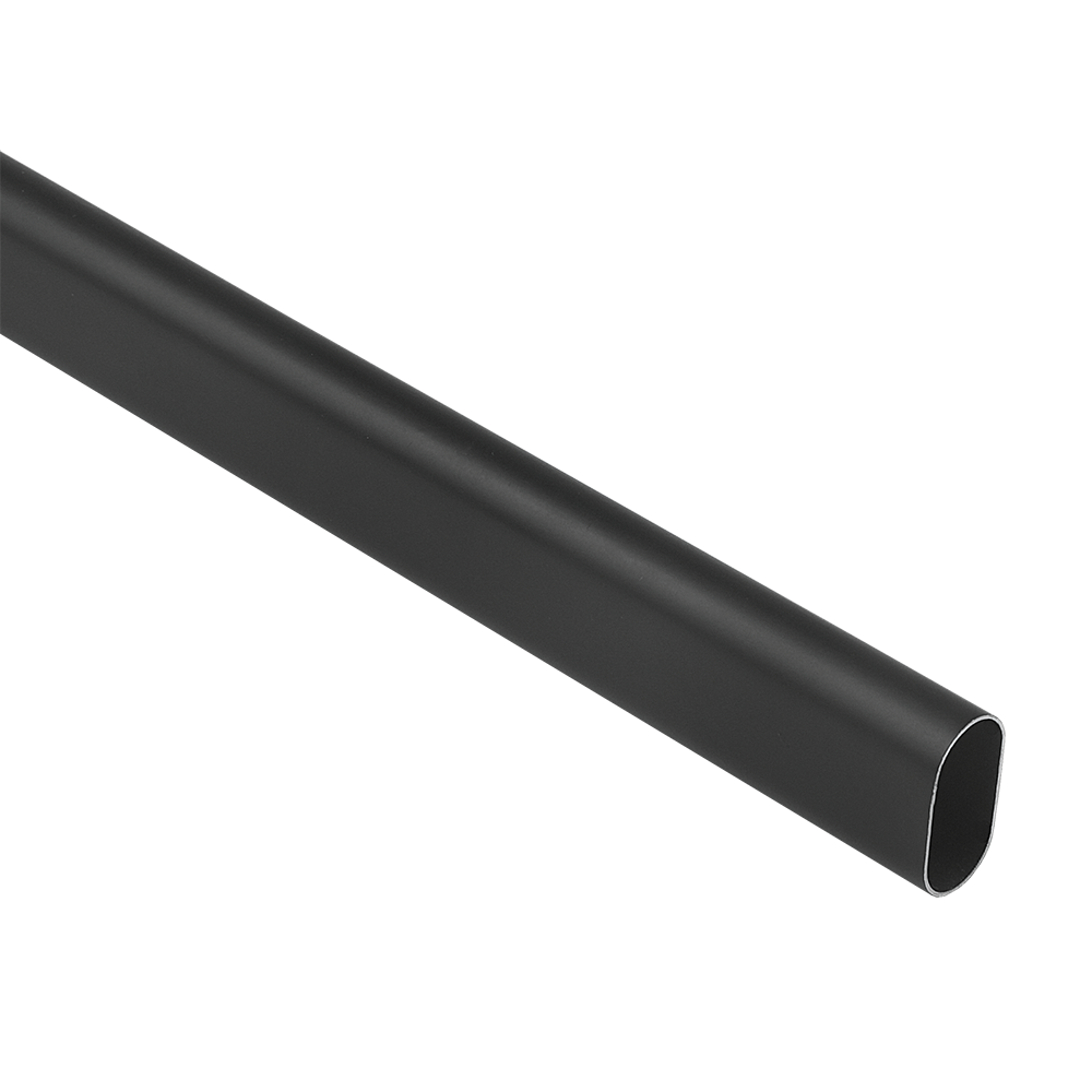 Bara pentru haine ovala, otel, negru mat, 30 x 15 x 2900 mm