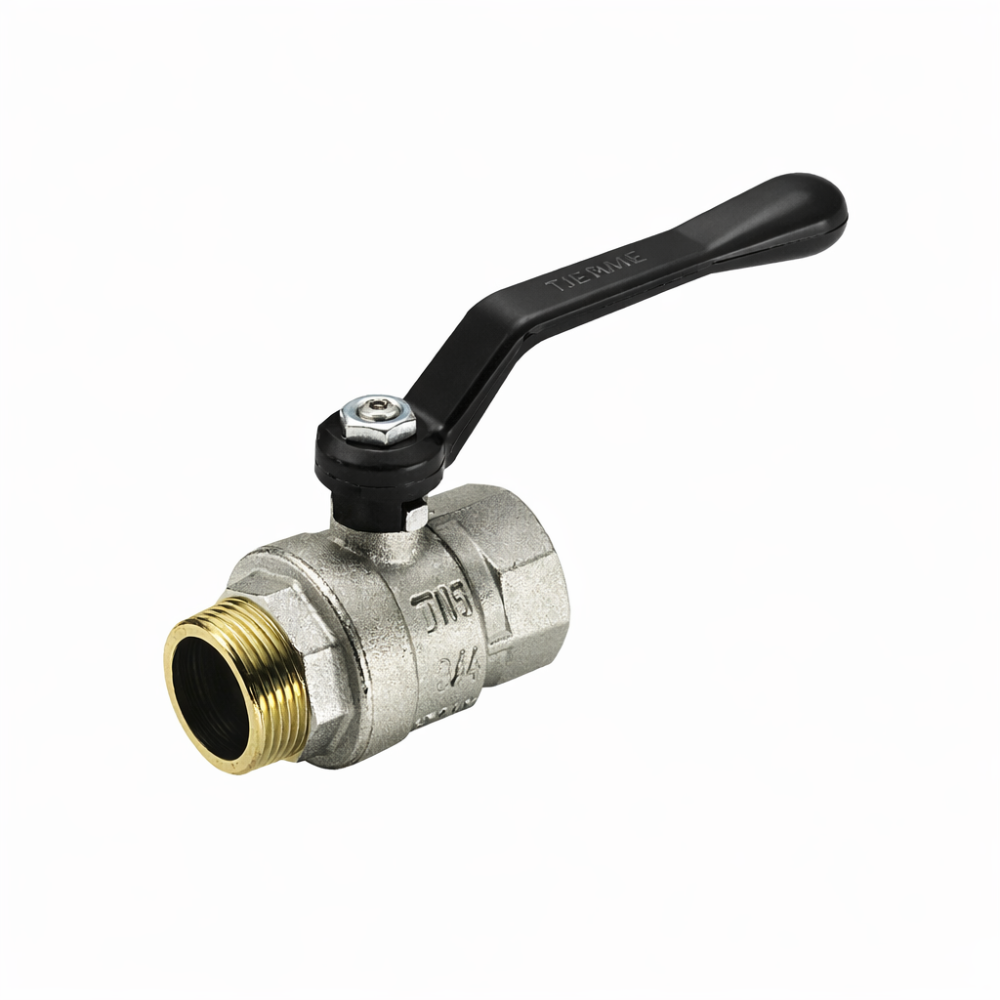 Robinet de trecere cu bila Tiemme Scirocco, filet interior-exterior, alama, racord 3/4
