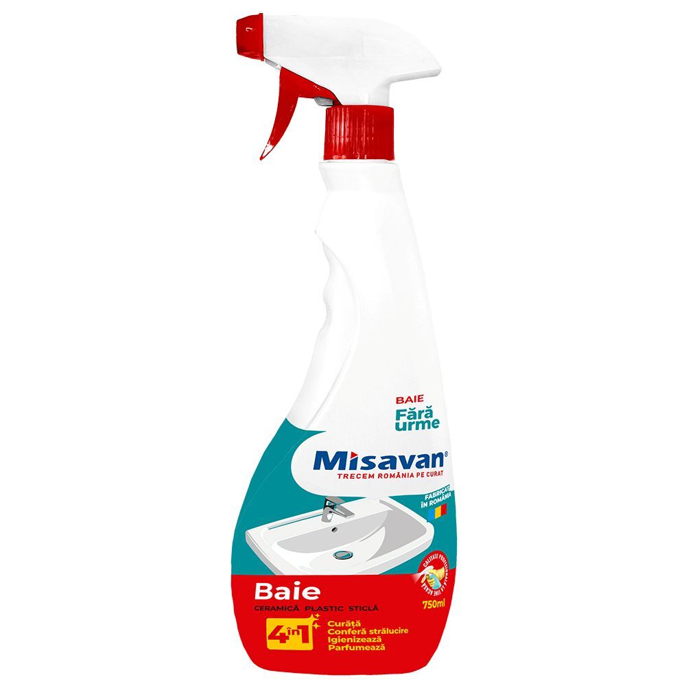 Detergent baie Misavan 4 in 1, cu pulverizator, 750 ml