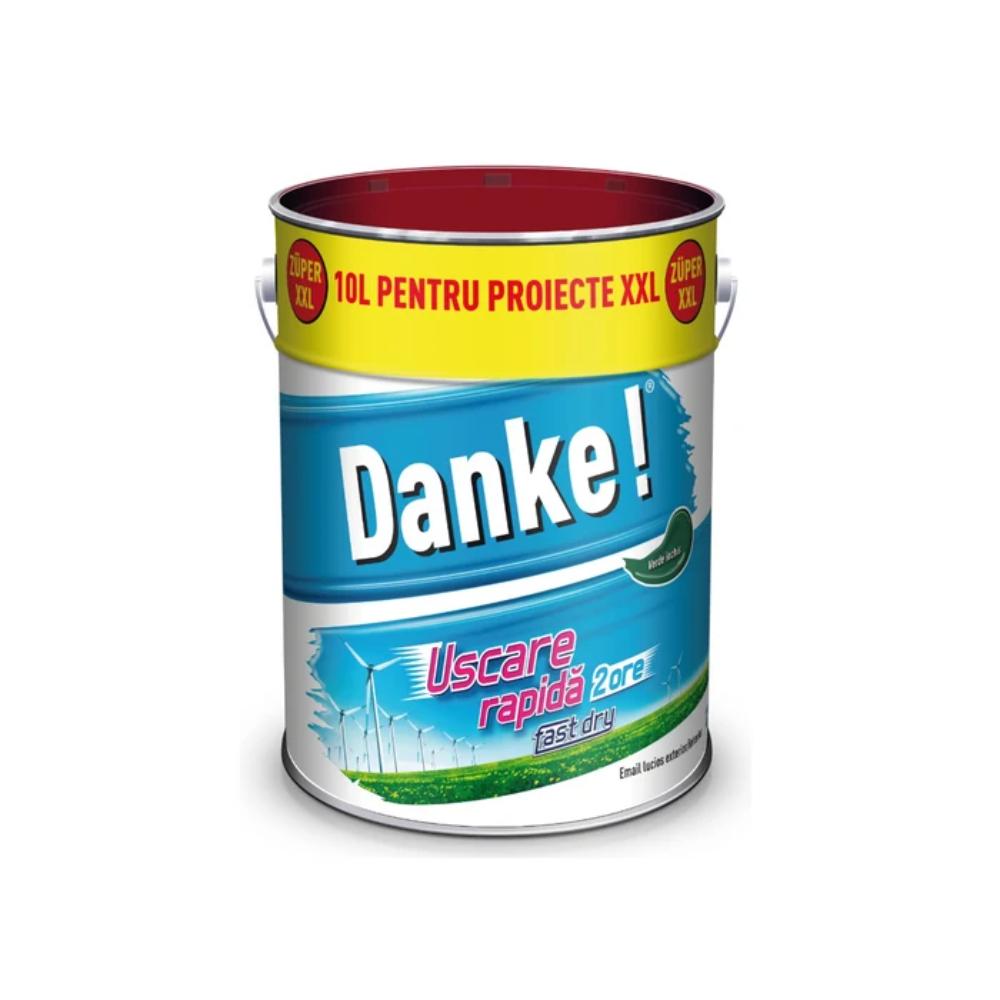 Email Danke uscare rapida, pentru metal, lemn, zidarie, exterior/interior, verde inchis, lucios, 10 l