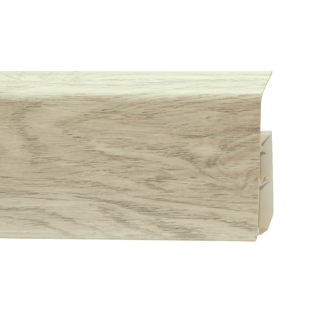 Plinta parchet cu dublu canal cablu PVC, stejar Rene, 2200 x 22 x 80 mm