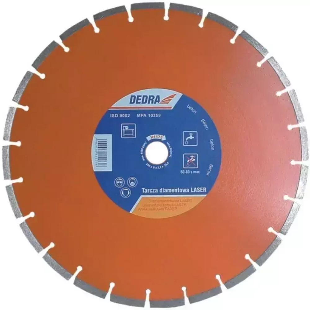Disc taiere diamantat pentru beton Dedra H1172, 300 x 25.4 mm