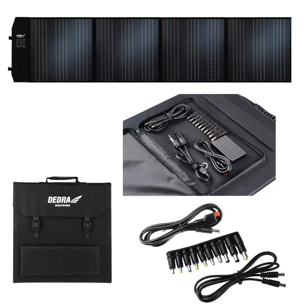 Panou solar fotovoltaic portabil Dedra DEZT0100, 100 W, 1696 x 507 x 4 mm