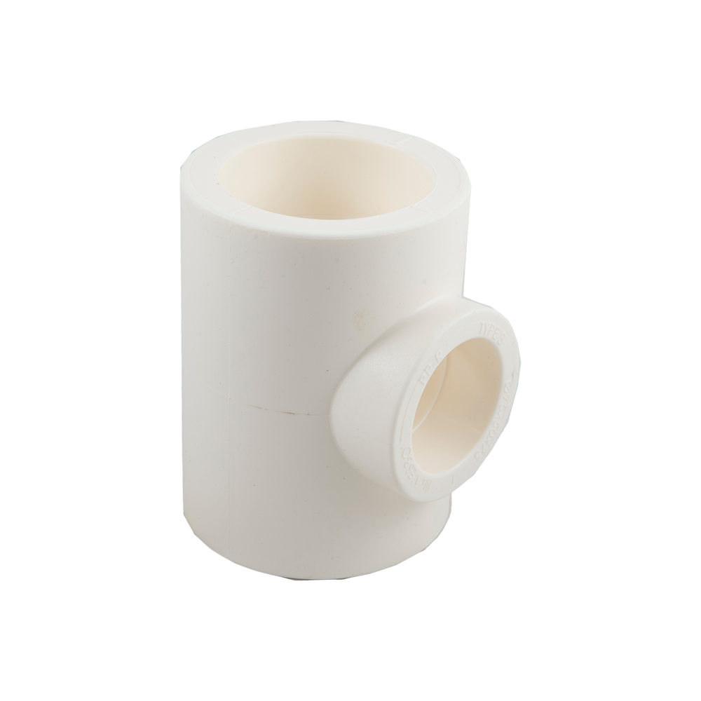 Teu redus PPR 75 mm Vesbo, 50 x 75 mm, filet interior, alb